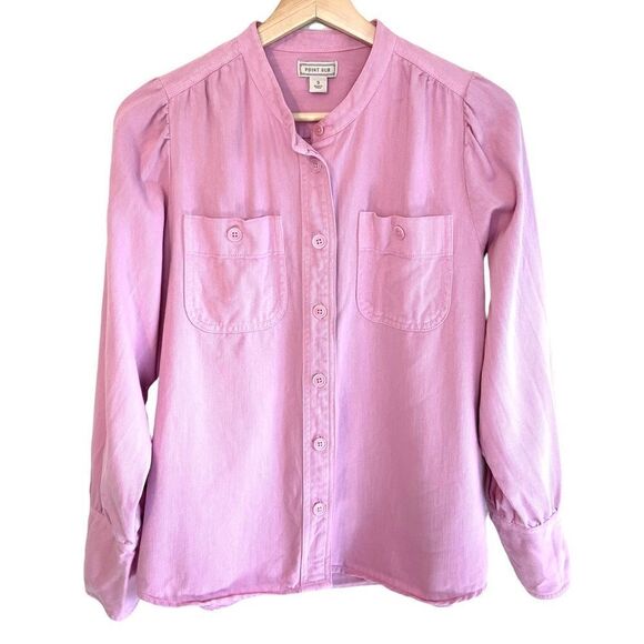 J Crew Point Sur Pastel Pink Shacket Top Lyocell Cotton Blend - Picture 2 of 11